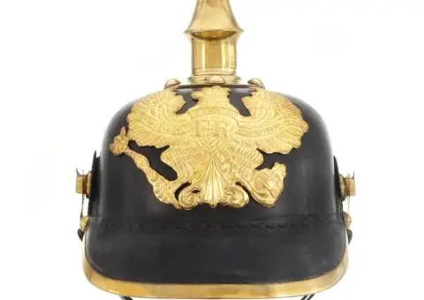 Cască prusacă germană replică antichizată joc de rol negru oțel - 2/5