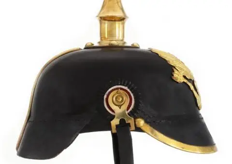 Cască prusacă germană replică antichizată joc de rol negru oțel - 3/5