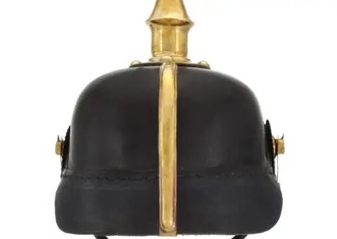 Cască prusacă germană replică antichizată joc de rol negru oțel - 4/5