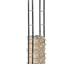 vidaXL Rastel pentru lemne de foc, negru, 40x25x200 cm, oțel