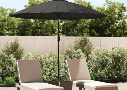 Umbrelă de soare de exterior, stâlp aluminiu, antracit, 270 cm - 1/5