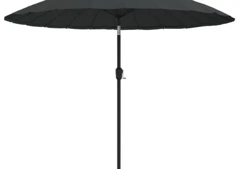 Umbrelă de soare de exterior, stâlp aluminiu, antracit, 270 cm - 2/5