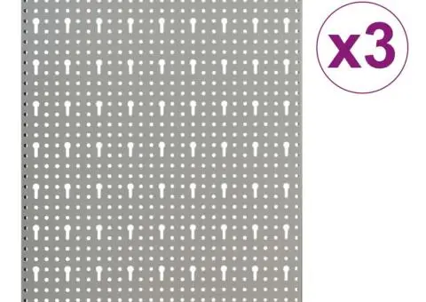 Panouri pentru scule de perete, 3 buc., 40 x 58 cm, oțel - 3/5