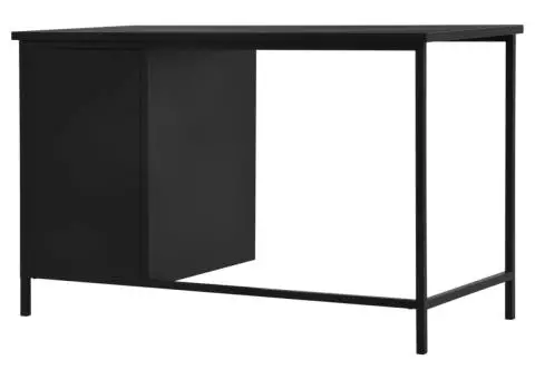 Birou cu sertare, negru, 120 x 55 x 75 cm, oțel, industrial - 4/5