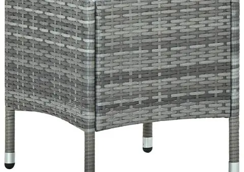 Masă de grădină, gri, 40x40x45 cm, poliratan - 1/5