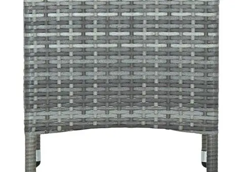 Masă de grădină, gri, 40x40x45 cm, poliratan - 2/5