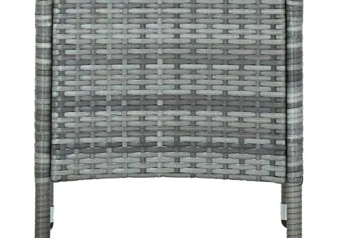 Masă de grădină, gri, 40x40x45 cm, poliratan - 3/5