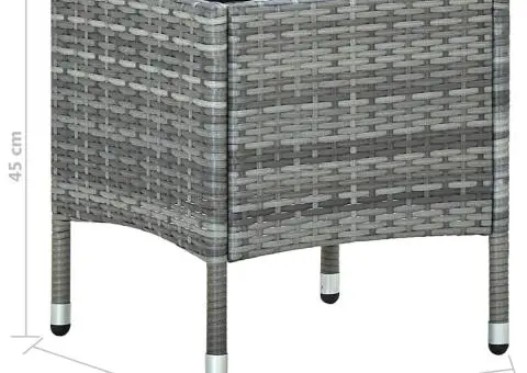 Masă de grădină, gri, 40x40x45 cm, poliratan - 5/5