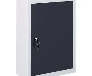 vidaXL Dulap de scule de perete, gri & negru, metal, stil industrial