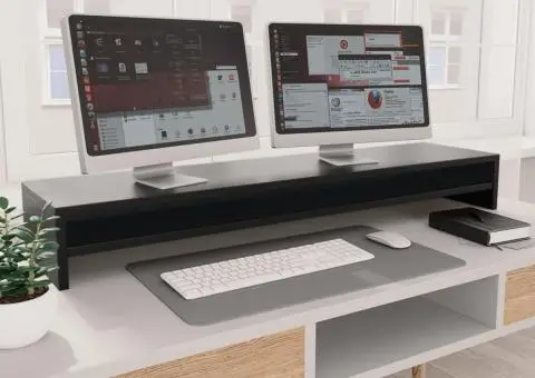 Suport monitor, negru, 100x24x13 cm, lemn prelucrat - 1/5