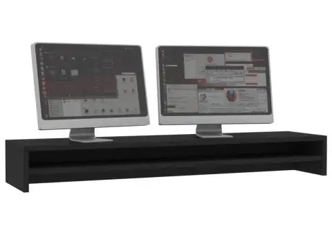 Suport monitor, negru, 100x24x13 cm, lemn prelucrat - 3/5