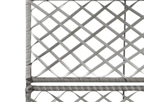 Strat înălțat spalier 2 ghivece, gri, 58x30x107 cm, poliratan - 5/5