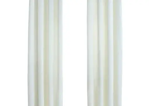 Draperii opace cu inele, 2 buc., crem, 140 x 225 cm, catifea - 2/5