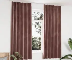 vidaXL Draperii opace 2 buc. roz antichizat 140x175 cm catifea cârlige
