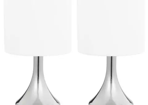 Veioze, 2 buc., senzor de atingere, alb, E14 - 2/5