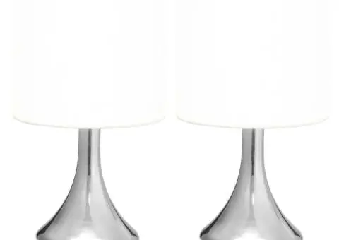 Veioze, 2 buc., senzor de atingere, alb, E14 - 3/5