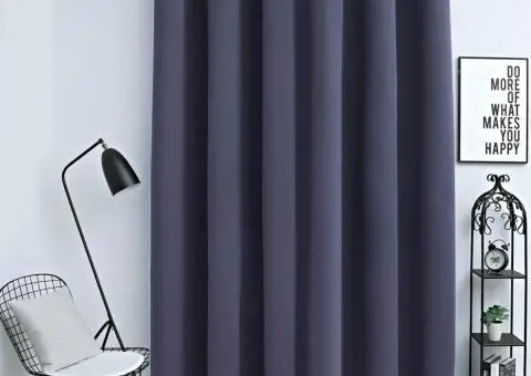 Draperie opacă cu inele metalice, antracit, 290 x 245 cm - 1/5