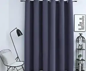 vidaXL Draperie opacă cu inele metalice, antracit, 290 x 245 cm