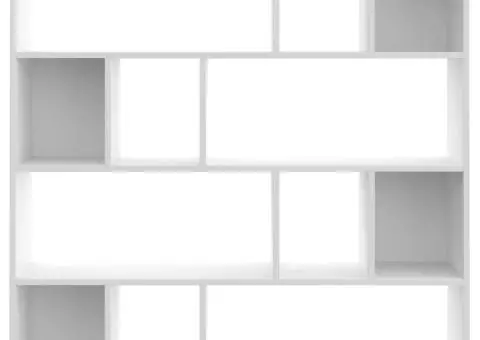 Separator cameră/Bibliotecă, alb, 110x24x110 cm, PAL - 5/5