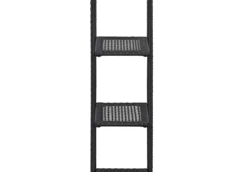 Raft de depozitare, negru, 30 x 30 x 120 cm, poliratan - 2/5