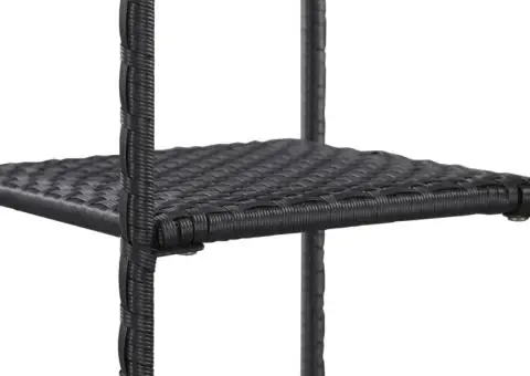 Raft de depozitare, negru, 30 x 30 x 120 cm, poliratan - 3/5