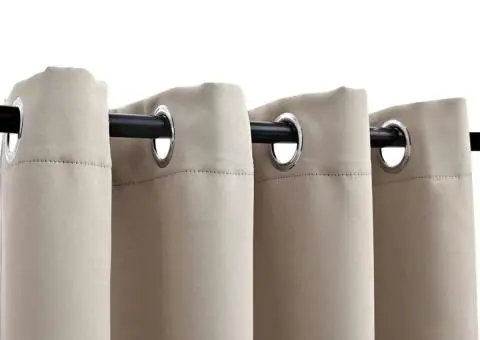 Draperii opace cu inele metalice, 2 buc., bej, 140 x 175 cm - 3/5