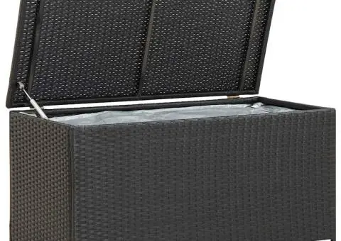 Ladă de depozitare de grădină, negru, 100x50x50 cm, poliratan - 2/5