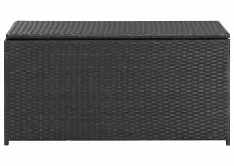 Ladă de depozitare de grădină, negru, 100x50x50 cm, poliratan - 3/5