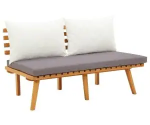 vidaXL Bancă de grădină cu perne, 115 cm, lemn masiv de acacia