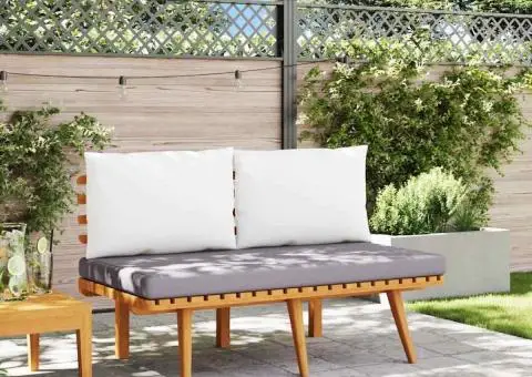 Bancă de grădină cu perne, 115 cm, lemn masiv de acacia - 2/5