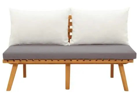 Bancă de grădină cu perne, 115 cm, lemn masiv de acacia - 3/5