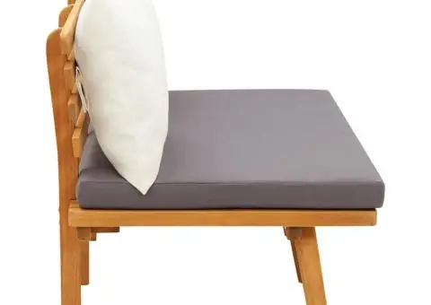 Bancă de grădină cu perne, 115 cm, lemn masiv de acacia - 4/5