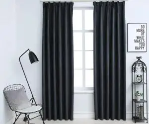 vidaXL Draperii opace cu cârlige, 2 buc., antracit, 140 x 245 cm
