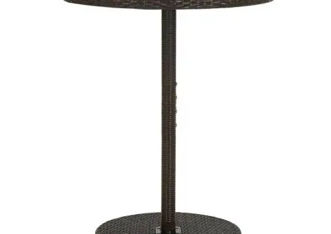 Masă de grădină, maro, 75,5 x 106 cm, poliratan - 1/5