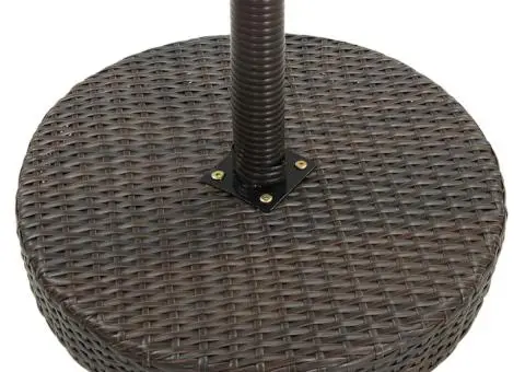 Masă de grădină, maro, 75,5 x 106 cm, poliratan - 3/5