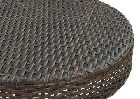 Masă de grădină, maro, 75,5 x 106 cm, poliratan - 4/5