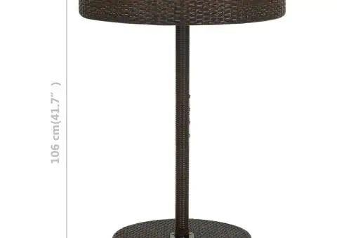 Masă de grădină, maro, 75,5 x 106 cm, poliratan - 5/5