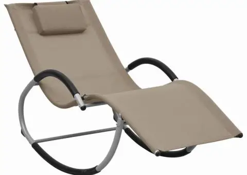 Șezlong cu pernă, gri taupe, textilenă - 1/5