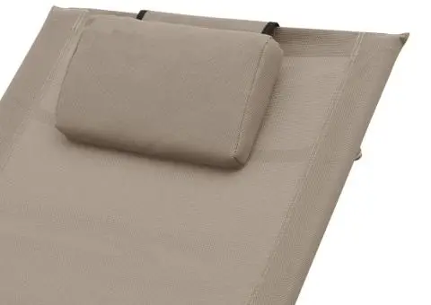 Șezlong cu pernă, gri taupe, textilenă - 5/5