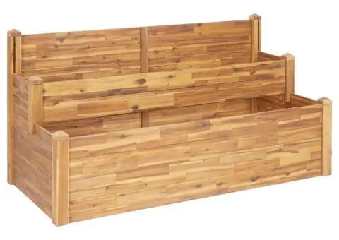 Jardinieră de grădină 2 niveluri 160x75x84 cm lemn masiv acacia - 2/5
