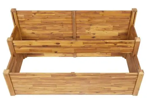 Jardinieră de grădină 2 niveluri 160x75x84 cm lemn masiv acacia - 4/5