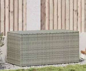 vidaXL Ladă de depozitare de grădină, gri, 100x50x50 cm, poliratan