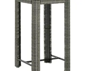 vidaXL Masă de bar de grădină, gri, 60,5 x 60,5 x 110,5 cm, poliratan