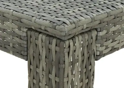 Masă de bar de grădină, gri, 60,5 x 60,5 x 110,5 cm, poliratan - 4/5