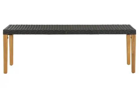 Bancă de grădină, negru, 80 cm, poliratan - 2/5