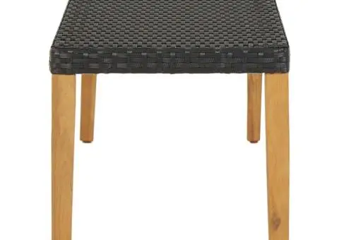 Bancă de grădină, negru, 80 cm, poliratan - 3/5