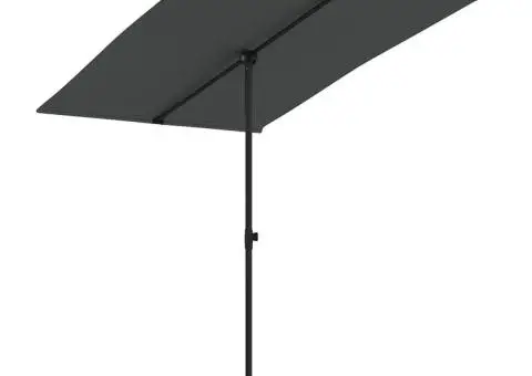 Umbrelă de soare de grădină cu stâlp aluminiu antracit 2x1,5 cm - 2/5