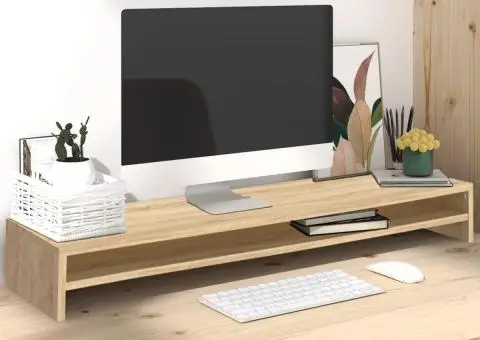 Suport monitor, stejar Sonoma, 100 x 24 x 13 cm, lemn prelucrat - 1/5