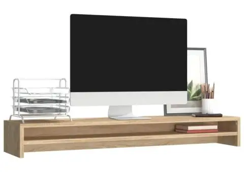 Suport monitor, stejar Sonoma, 100 x 24 x 13 cm, lemn prelucrat - 3/5