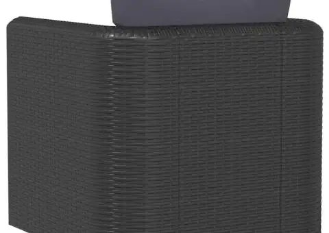 Fotoliu cu perne, negru, poliratan - 5/5